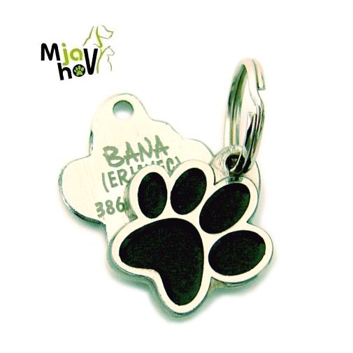 adresówki dla psów-łapka-mjavhov-czarna-grawerowane.jpg adresówki dla psów, grawerowane adresówki dla psów, adresówki dla psów rasowych MjavHov - Adresówki dla psów online